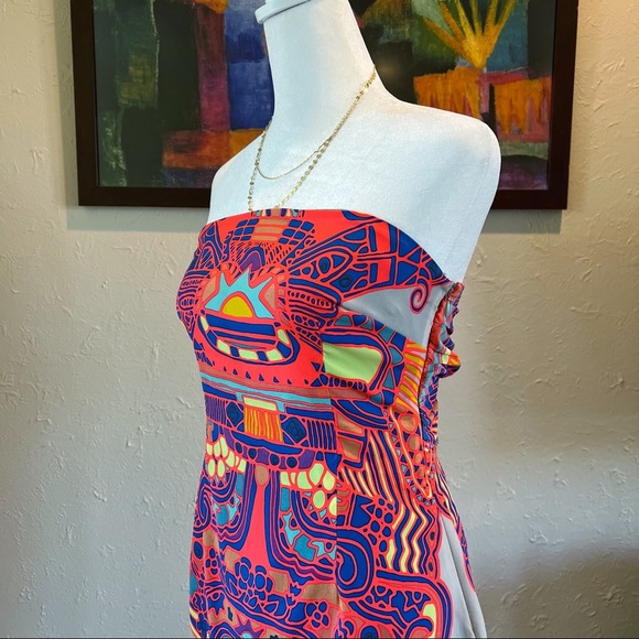 Mara Hoffman | Strapless Silk Tie Back Dress - Picture 2 of 15